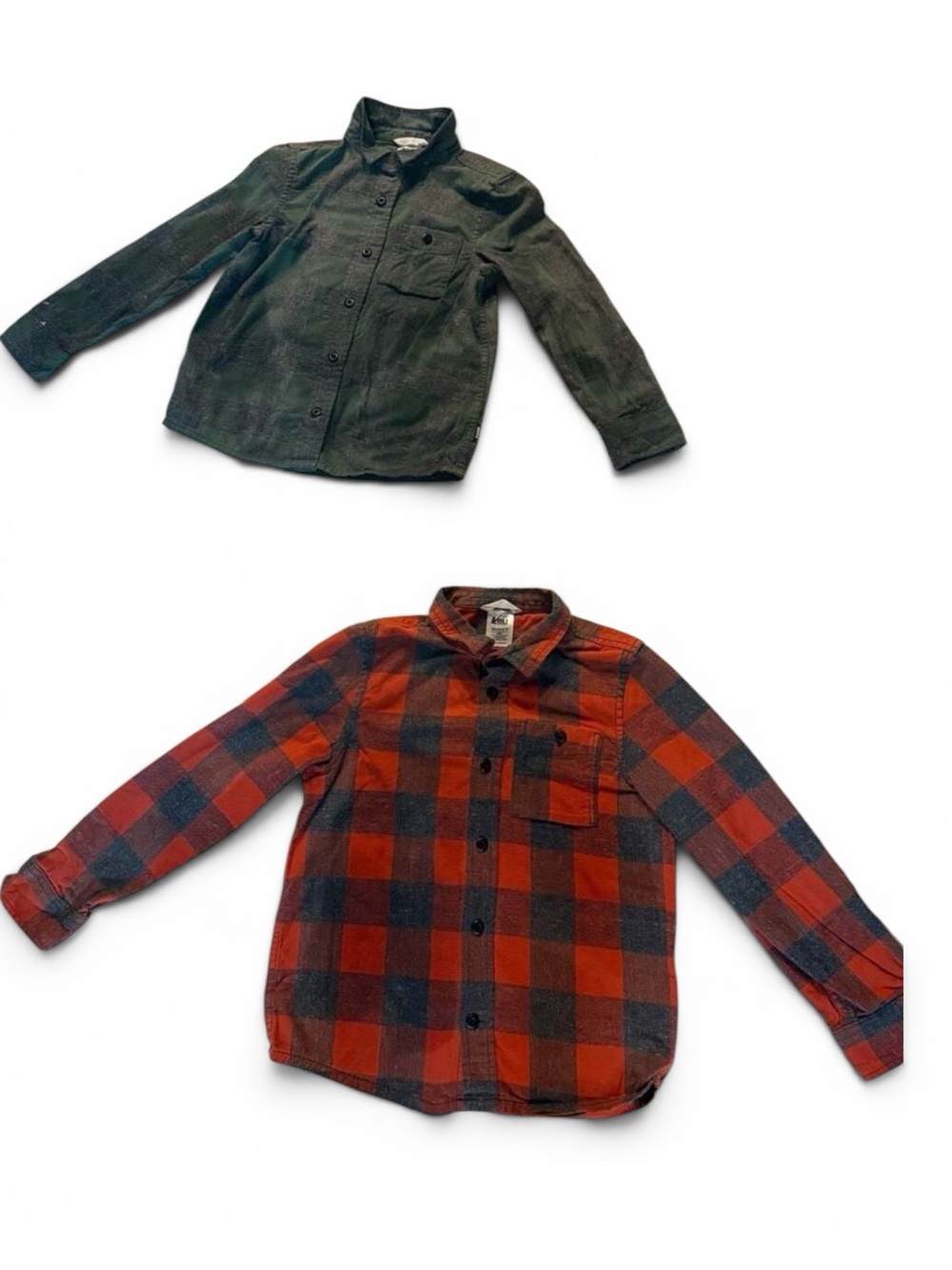 REI Co-op Kids Wallace Lake Flannel Shirt Lot of 2 Size XS 6-7 Plaid Button Up